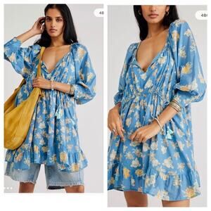 Free People Blue Floral Mini Dress